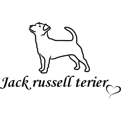 Nažehlovací nápis s motivem plemene - Jack russell terier Vzor: 3, Potisk: černá, Motiv: tlapka