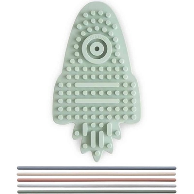 Mushie Silikónová senzorická hračka Raketa