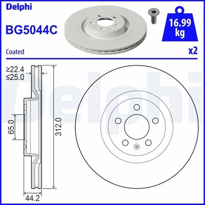 Brzdový kotúč (cena za 1ks) DELPHI BG5044C
