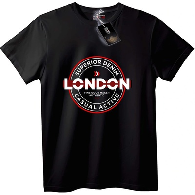 Тениска London Активна - 7XL, Black