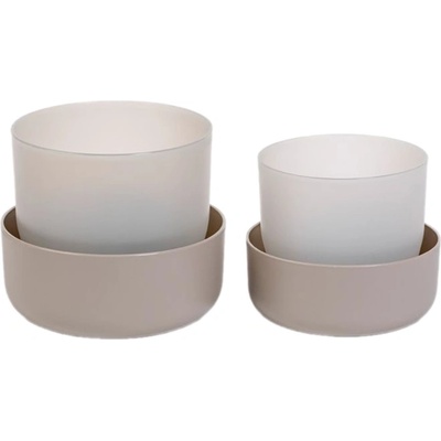 PLASTIA Kvetináč s podmiskou Tolita taupe 16 cm