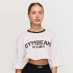 GymBeam Дамска овърсайз тениска Varsity White S