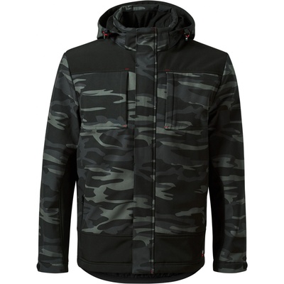 Rimeck Vertex Camo pánska zimná softshellová bunda W56 camouflage dark gray