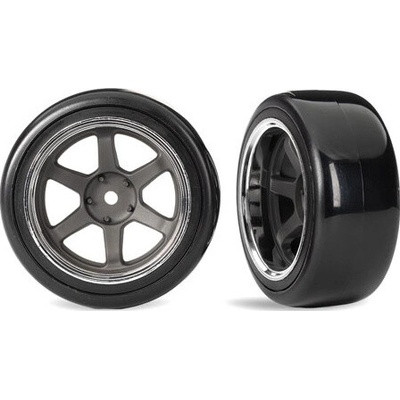 Traxxas kolo 1.9" grafitově šedý disk pneu drift tvrdá zadní 2