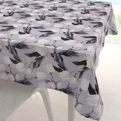 Biante ubrus PML-034 Bílé tulipány na šedém 110x110 cm