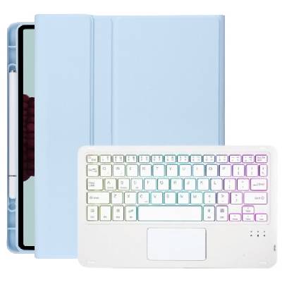 Калъф с подсветка на клавиатурата, тъчпад и място за Apple Pencil за iPad Pro 11" (2020-2022) - синьо (75436)