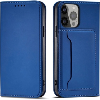 HQWear Калъф с отделение за карти Magnet Card за iPhone14 Plus, със стойка, син (9145576263372)