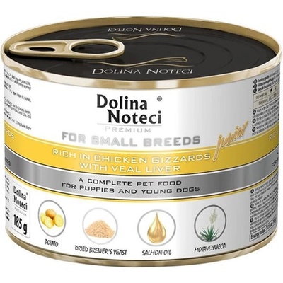 Dolina Noteci Premium Junior Small Breed Пилешки Сърца и Телешки Черен Дроб 185 г
