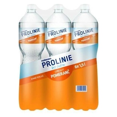 Poděbradka ProLinie pomeranč jemně perlivá voda 6 x 1,5 l
