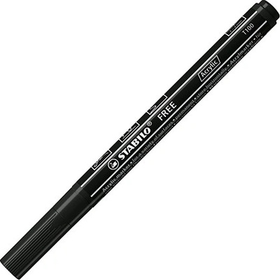 Stabilo Free Acrylic T100 kulatý hrot 1-2 mm černý 452871