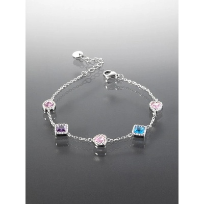 Prosperk náramek z chirurgické oceli s barevnými zirkony S1974