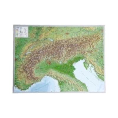Alpen, Reliefkarte, Groß. Alps