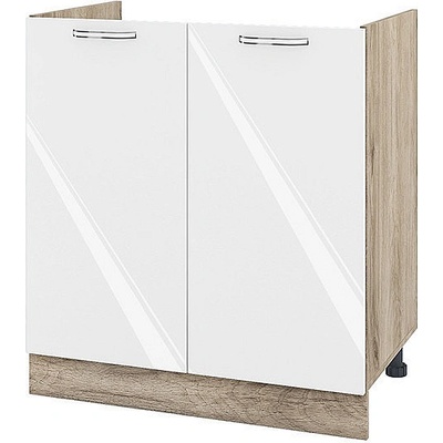 ИРИМ Долен кухненски шкаф за бордова мивка Сити АРФ-Бяло гланц-05-30 80 см