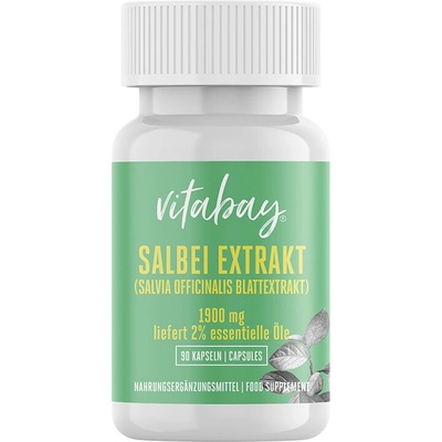 Salbei Extrakt - Екстракт от градински чай 1900 mg (екстракт от листа Salvia officinalis, 2% етерични масла), 90 капсули (VB1338)