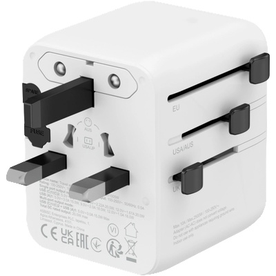 CANYON Travel Adapter OnTour 20 EU/UK/US/AUS 20W White (CNS-TA20W1005W)