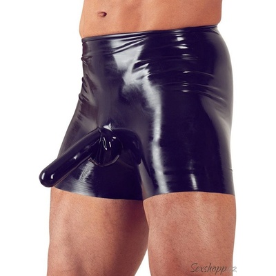 LateX Latex Pants with a Penis Sleeve and Anal Condom