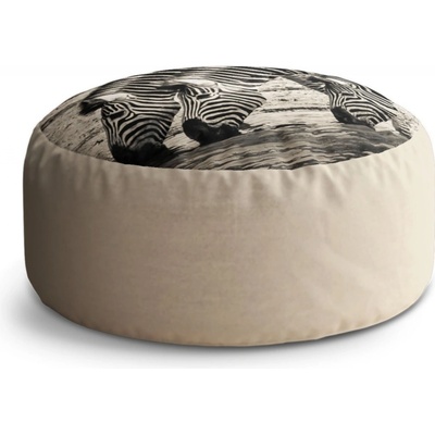 Sablio Taburet Circle Zebry u vody: 40x50 cm