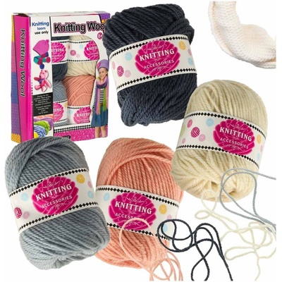 KIK Pletací příze klubko vlněné příze 4 ks. KX3502