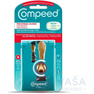 Compeed náplasť na pľuzgiere športová päta 5 ks