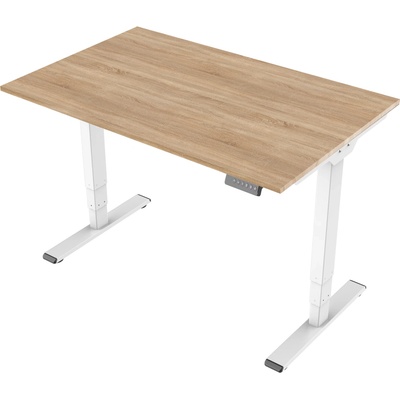 Delso Výškovo nastaviteľný stôl MIDJUSTER 60 x 120 cm dub sonoma / biela