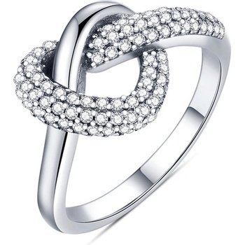 DELIS Сребърен пръстен, jw514, дизайн на сърце, с родиево покритие (jw514)