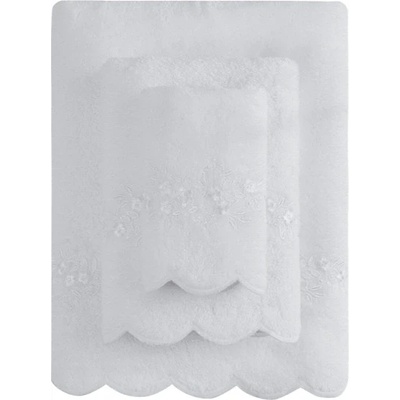 Soft Cotton uterák Silvia s čipkou 50 x 100 cm biela