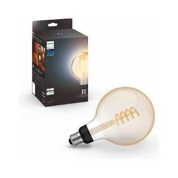 Philips White E27 Filament Large Globe Lamp, G125 550lm, warm white light, dimmable, controllable via app, compatible with Amazon Alexa (Echo, Echo Dot), pack of 1 - 929003052101