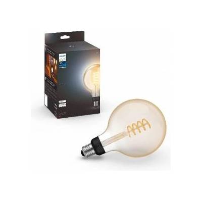 Philips White E27 Filament Large Globe Lamp, G125 550lm, warm white light, dimmable, controllable via app, compatible with Amazon Alexa (Echo, Echo Dot), pack of 1 - 929003052101