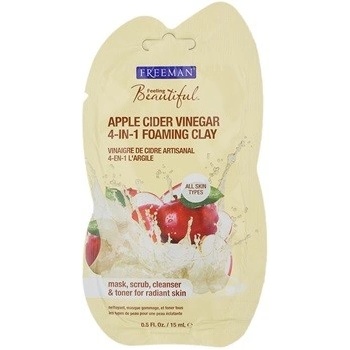 Freeman Feeling Beautiful kaolínová pleťová maska pro všechny typy pleti Apple Cider Vinegar 4 in 1 Foaming Clay 15 ml