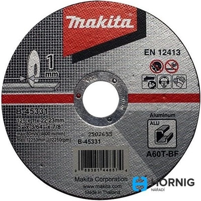 MAKITA rezný kotúč 125x1x22mm hliník B-45331