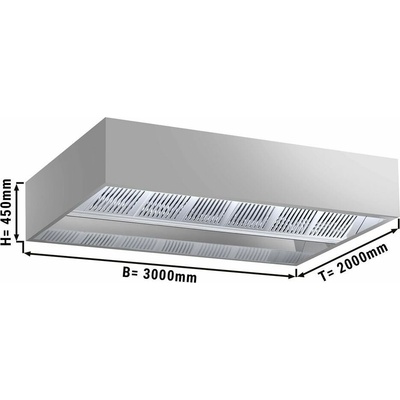 G.Gastro Indukční digestoř - 3,0 m - s filtrem a LED lampou - D11885829