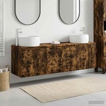 vidaXL Комплект шкафове за баня 3 бр. Опушен дъб 49, 5 x 44, 5 x 66 см (3405712)