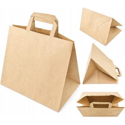 Papírové tašky Allbag 32x22x24,5 cm hnědé 250 ks