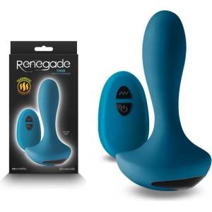  Затоплящ се простатен масажор с дистанционно, 14, 2см. - Renegade Thor Teal (NSTOYS0992)