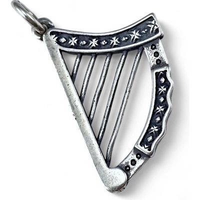 Drakkaria Erin go Bragh irská harfa stříbrný přívěšek, P7462