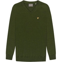 Lyle and Scott pánsky golfový sveter V Neck Merino tmavozelená