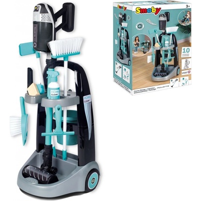 Smoby Set úklidový vozík s elektronickým vysavačem Cleaning Trolley Vacuum Cleaner a žehlicí prkno se žehličkou