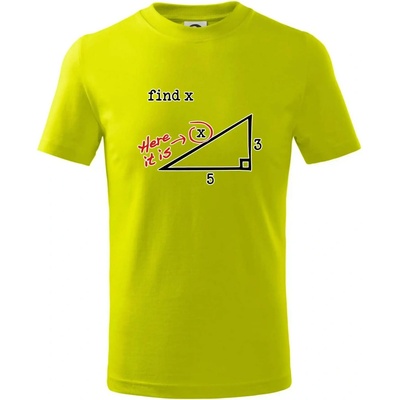 Find X geometria tričko detské Limetková