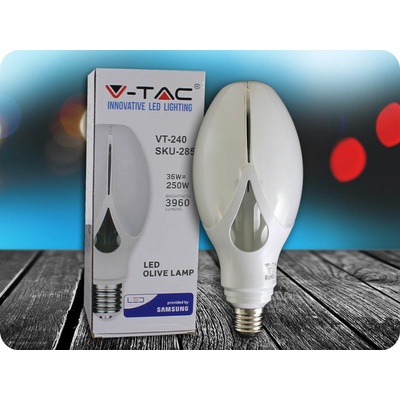 V-TAC E27 LED žiarovka 36W, 3960LM, SAMSUNG CHIP Denná biela