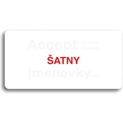 ACCEPT Piktogram ŠATNY - bílá tabulka - barevný tisk bez rámečku