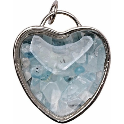 Nefertitis Přívěsek Skleněné srdce s akvamarínem NF45678