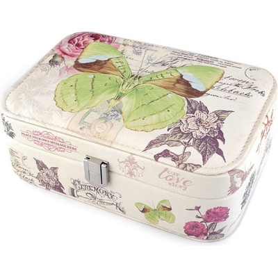 Stoklasa šperkovnice se zrcátkem motýl světle zelená