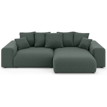 ROPEZ Тъмнозелен разтегателен ъглов диван с място за съхранение (променлив) Luma - Ropez (Luma Naroznik L z f.spania Uniwersalna OT tk. Wind 75 ( Davis ))