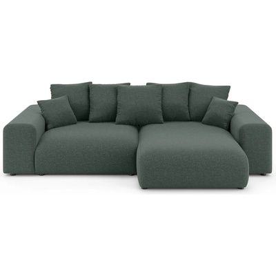 ROPEZ Тъмнозелен разтегателен ъглов диван с място за съхранение (променлив) Luma - Ropez (Luma Naroznik L z f.spania Uniwersalna OT tk. Wind 75 ( Davis ))