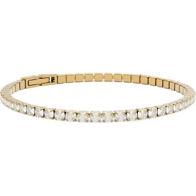 Furiosa Pozlacený tenisový náramek s čirými krystaly Swarovski SB-TENNIS-G 17 cm