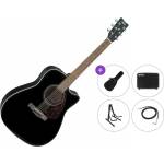 Yamaha FX370C Premium SET Black Електро-акустична китара Дреднаут