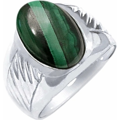 Nefertitis 1005 Pánský stříbrný prsten s malachitem NF56751
