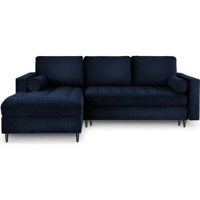 Milo Casa Ъглов разтегателен диван от синьо кадифе , ляв ъгъл Santo - Milo Casa (MIL_LCF_44_A3_SANTO1)