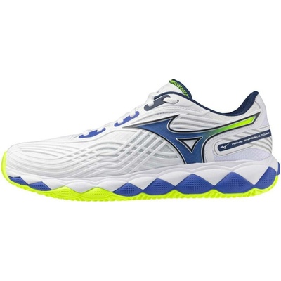 Mizuno WAVE ENFORCE COURT CC Biela Modrá reflexný neón