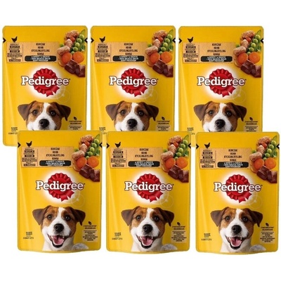 Pedigree Adult sáčok s kuracím mäsom a zeleninou v omáčke 6 x 100 g